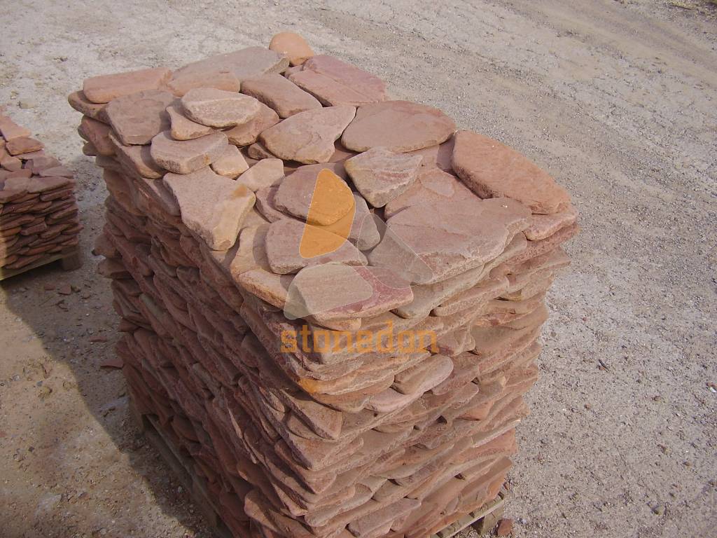 Природный камень песчаник галтованный и обожжённый